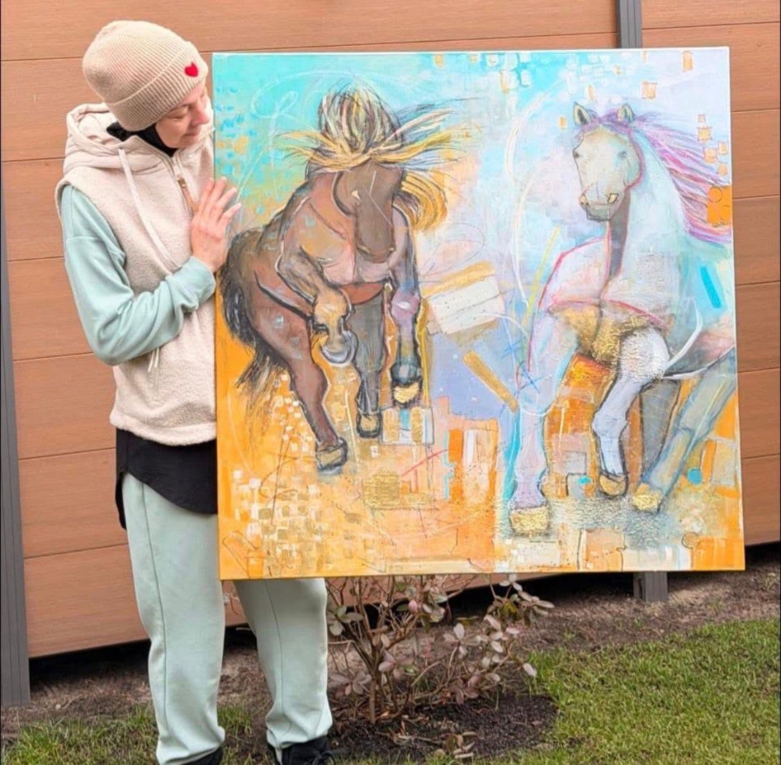 Abstraktes Gemälde Spiegelungen