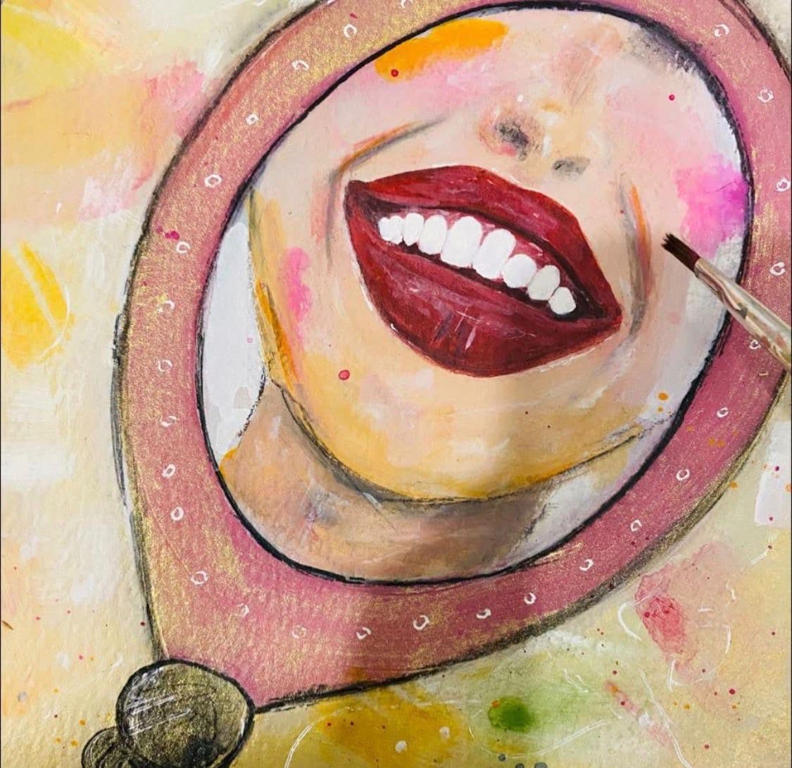 Abstraktes Gemälde Kupferglanz