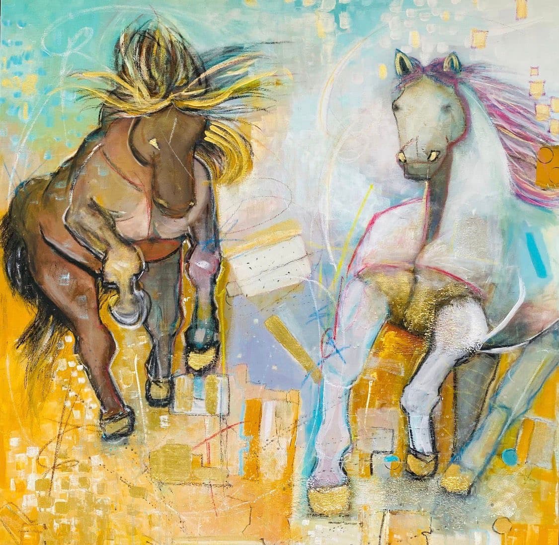 Abstraktes Gemälde Zeitfluss