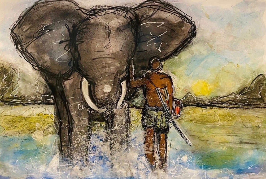 Abstraktes Gemälde Tonerde