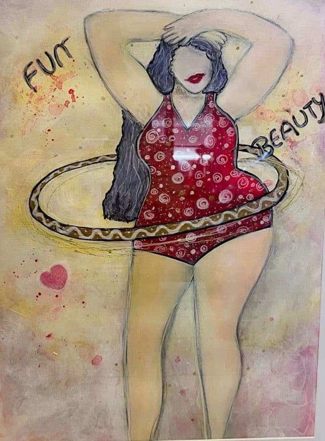 Abstraktes Gemälde Porzellanweiß